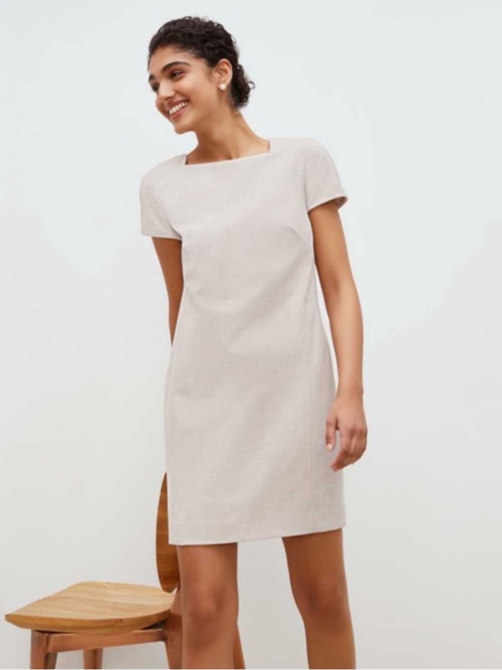 MM Lafleur Marie Dress Crosshatch in Dove Size 2